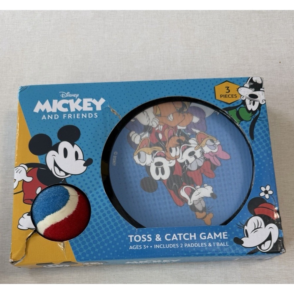 Disney Mickey‎ Friends Toss Catch Game Paddle Ball Set Kids Outdoor Toy